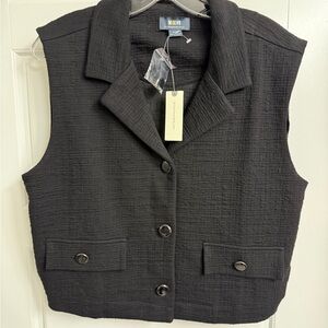 Maeve NWT Extended Shoulder Textured Knit Vest Medium Menswear Inspired